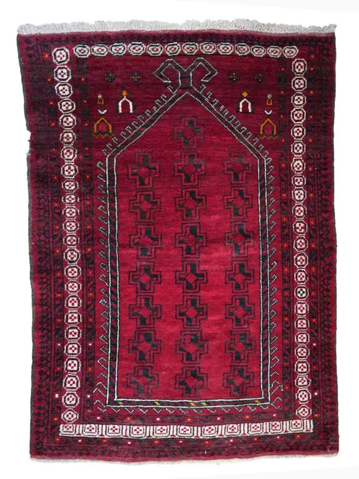 Hand-Woven Afghan Bishiri Prayer Rug