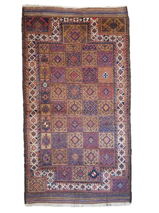 Pile Prayer Rug with Kilim (Flat Woven) Ends