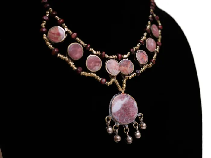 Kuchi Coin Silver and Wood Necklace