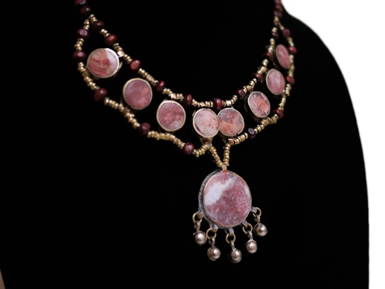Kuchi Coin Silver and Wood Necklace