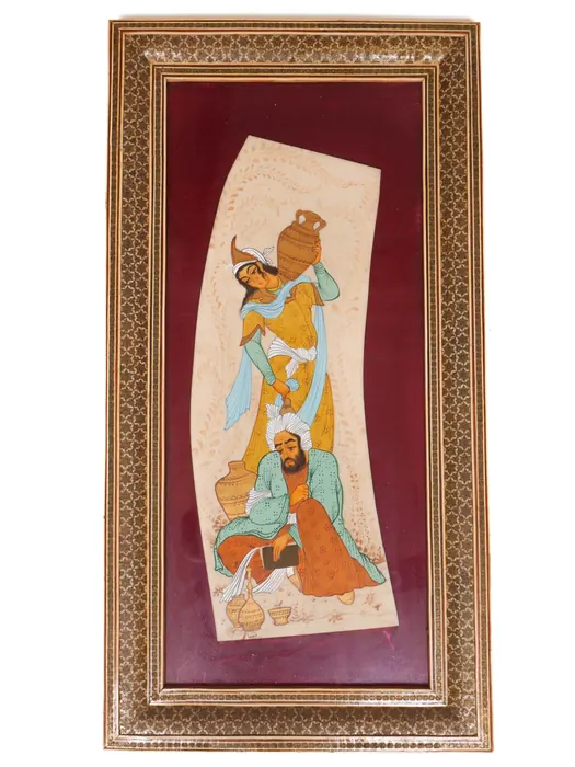 Omar Khayyam Painting in Khatam-Kari Frame