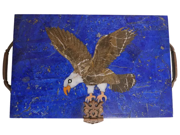 Lapis Lazuli Mosaic Eagle Jewelry Box