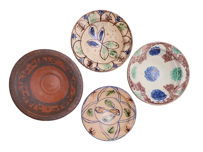 Set of 4 Clay Bowls from Istalif