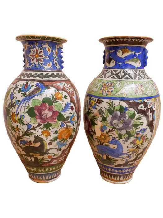 Pair of Persian New Year Good Luck Vases